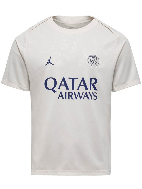 Jordan Paris Saint-Germain pré-match maillot spécial blanc uniforme de football adulte hommes entraînement vêtements de sport kit de football haut chemise 2025-2026